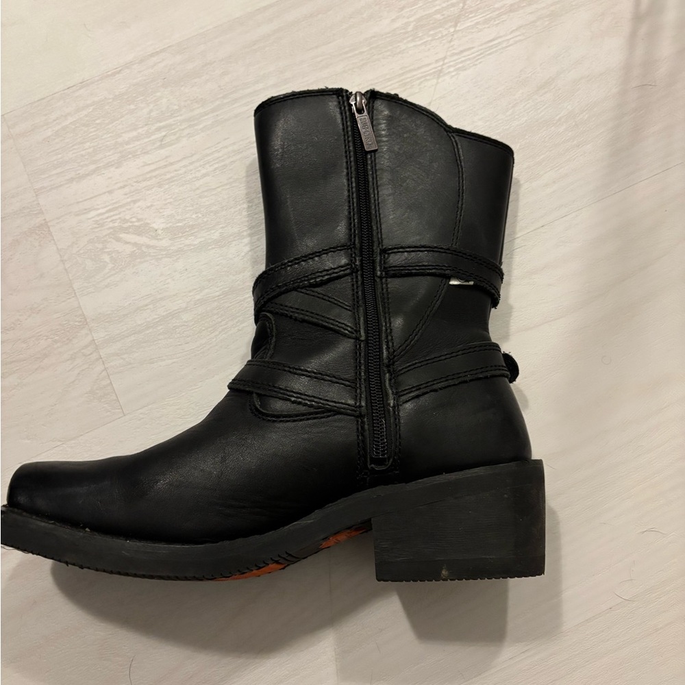Harley-Davidson Black Moto Boots with Zipper